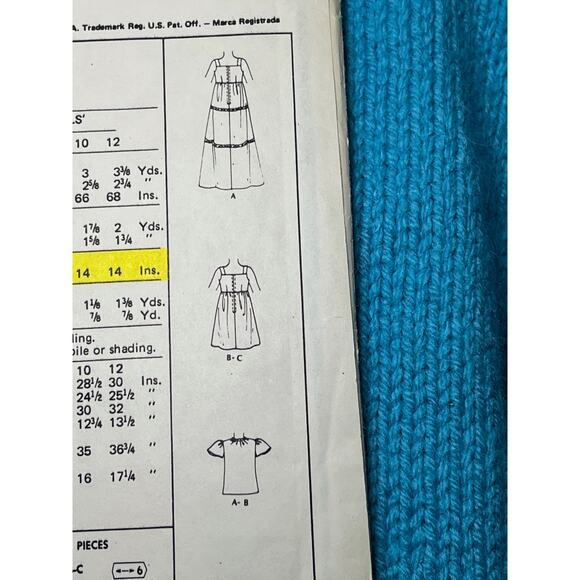 McCalls 4471 pattern girls jumper fit and flare 1970s size 12 - Picture 5 of 7